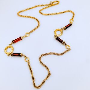Vintage Sarah Coventry Long Goldtone Nwvklace